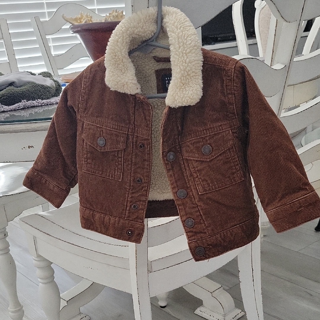 Gap Brown Corduroy Jean Jacket With Sherpa Lining